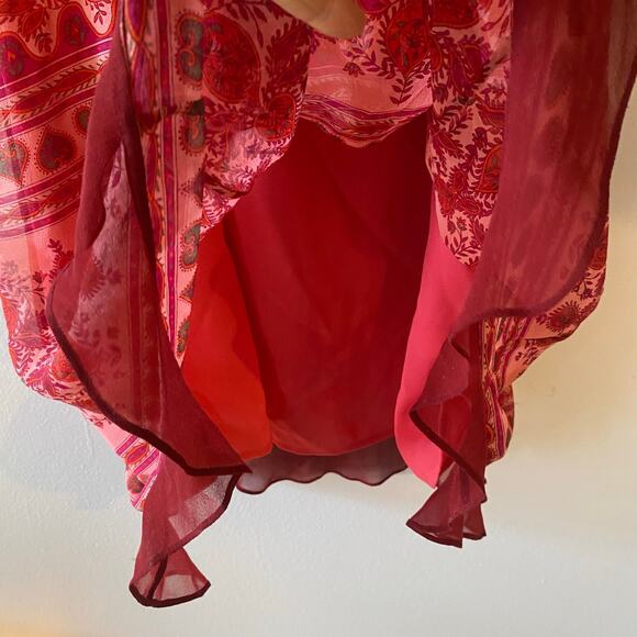 International Concepts Y2K Vintage Pink Floral Maxi Dress 100% Silk Women's 12 - Picture 6 of 10